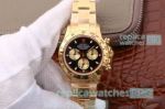 JH Factory Swiss Yellow Gold Rolex Daytona Replica Watch Black Dial